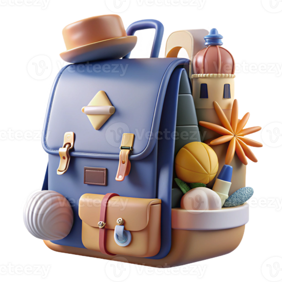 Packed Backpack Travel Essentials for Your Next Adventure png