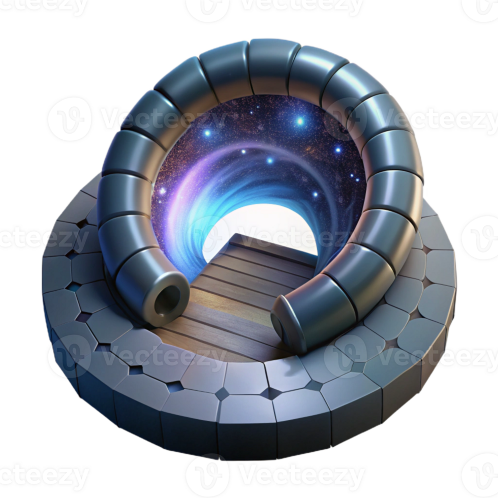 Cosmic Gateway A 3D Render of Interdimensional Portal png