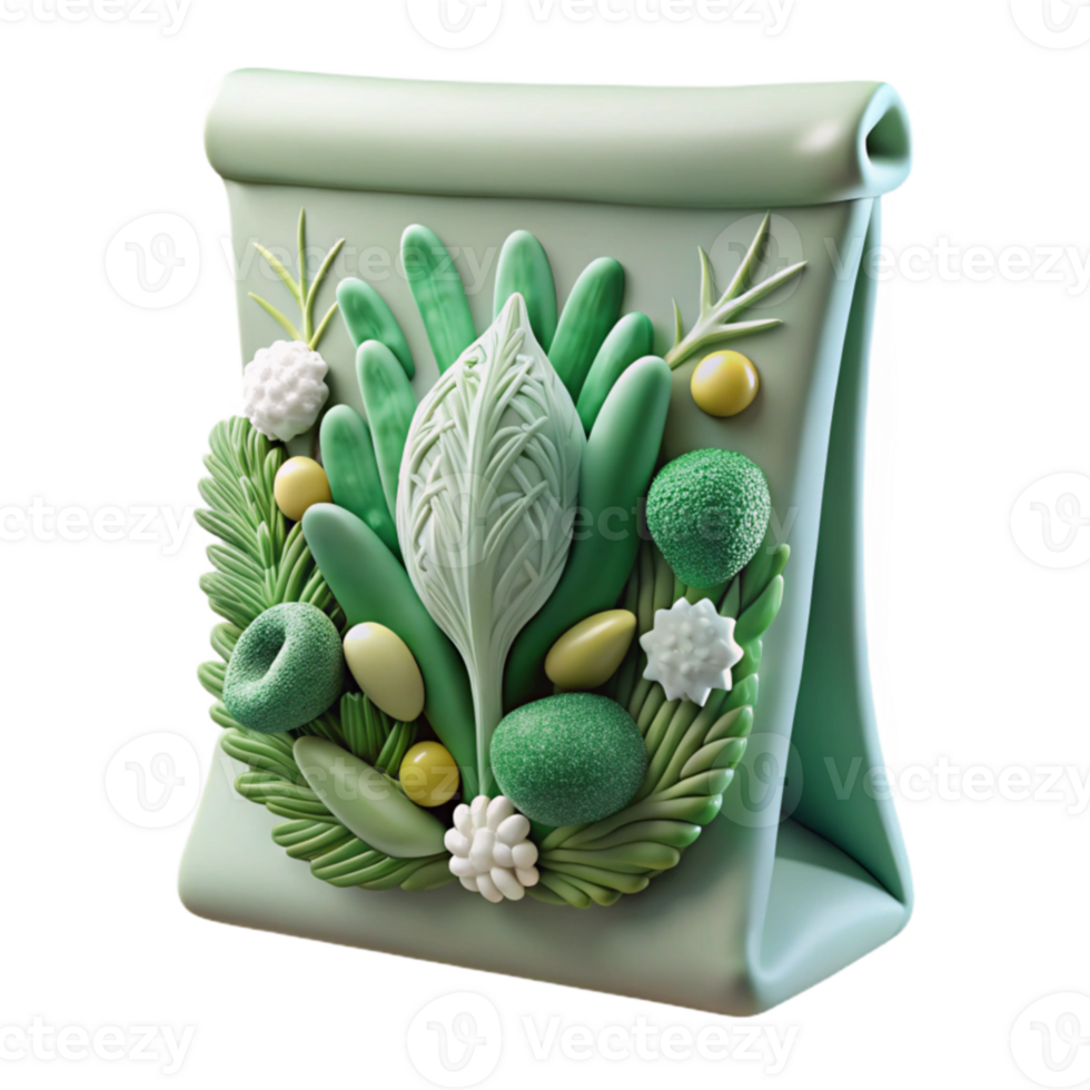wonderful abstract 3D Render of Abstract Floral Package Design professional png