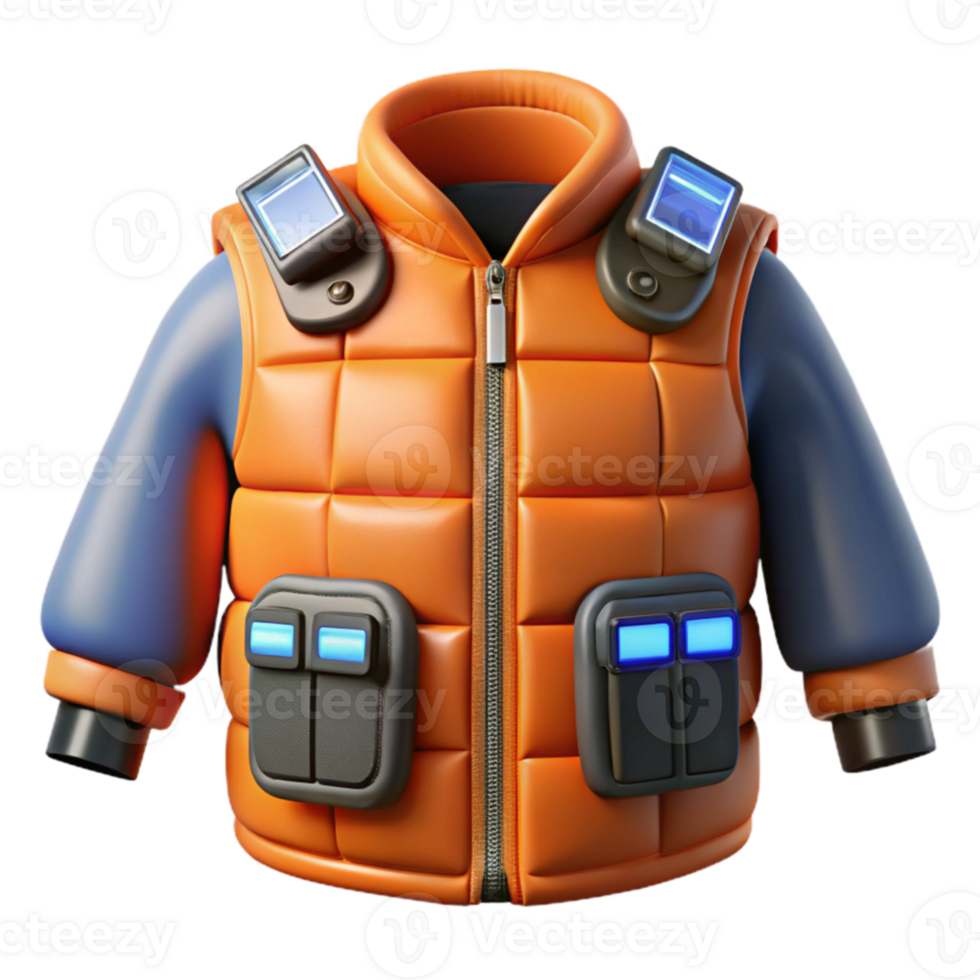 vibrant classic Futuristic Quilted Jacket with Integrated Technology authentic png