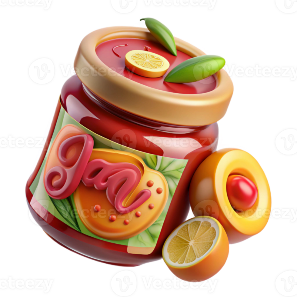 Delicious Fruit Jam in Jar Homemade Recipe png