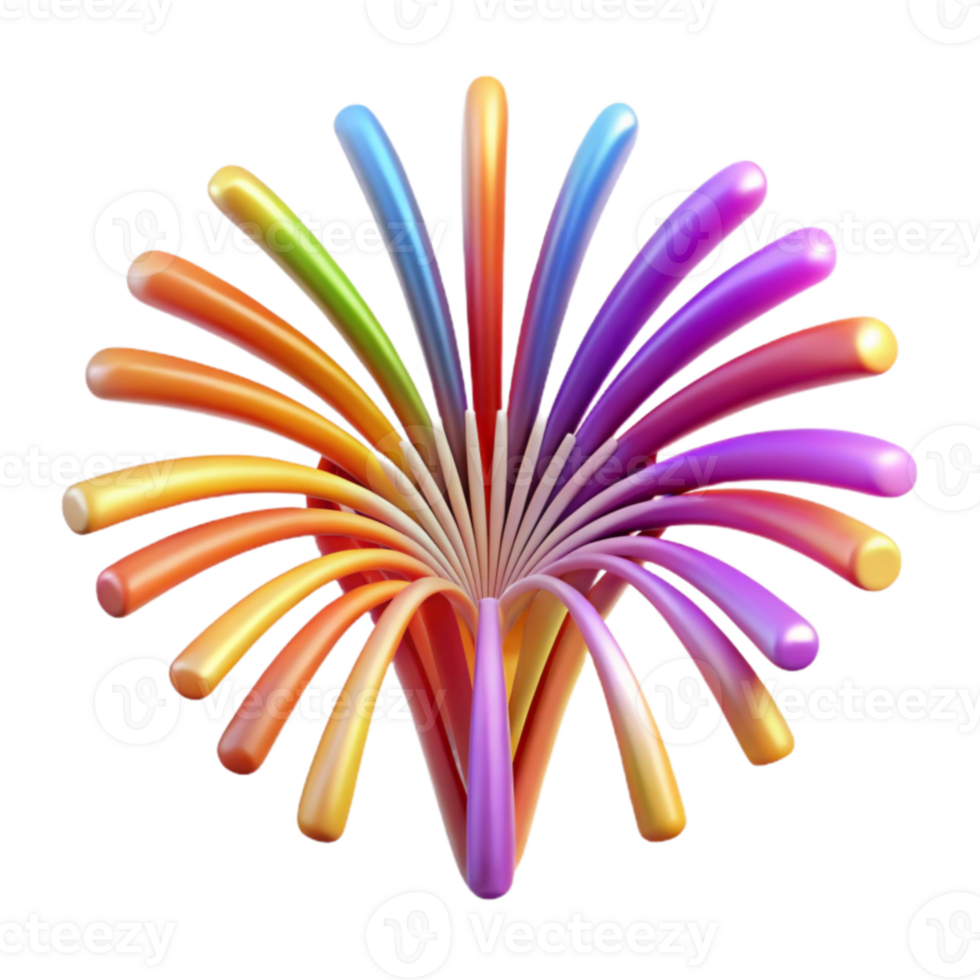impressive rustic Colorful Abstract Burst Rainbow Design Element premium png