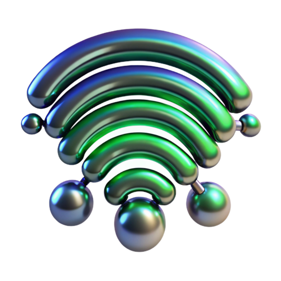 extraordinary minimalist Abstract Wifi Symbol Network Connectivity, 3D Render professional png