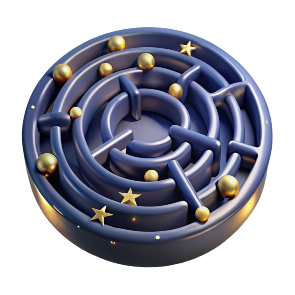 extraordinary rustic 3D Gold Ball Maze Puzzle Game original png