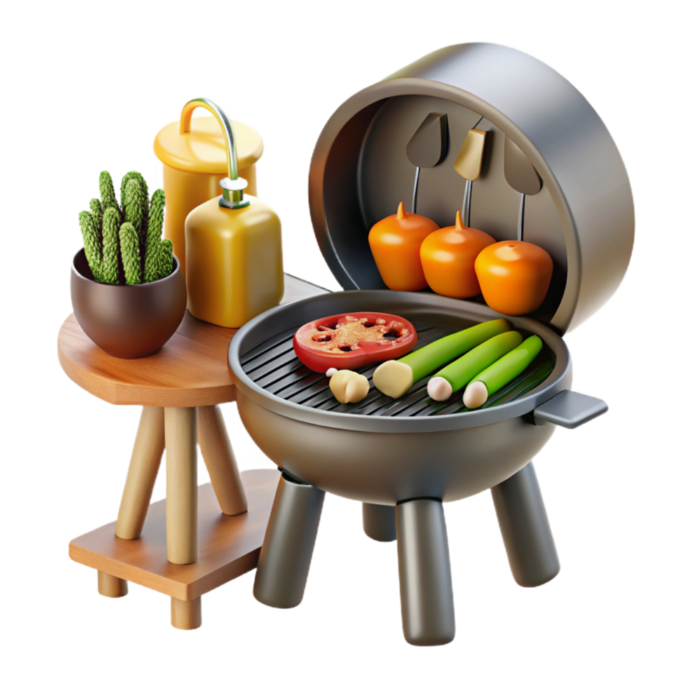 impressive minimalist Summer Grill Vegetables Tomato on the BBQ detailed png