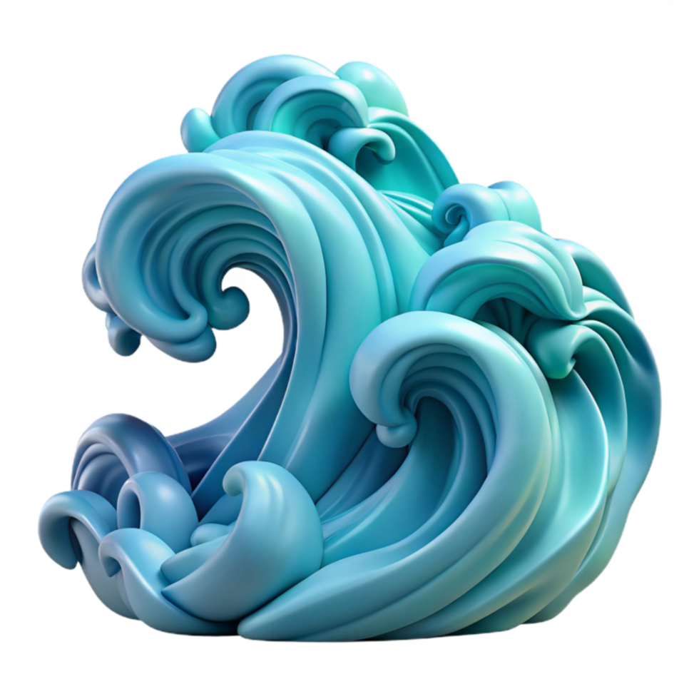 Abstract 3D Render of Ocean Waves png