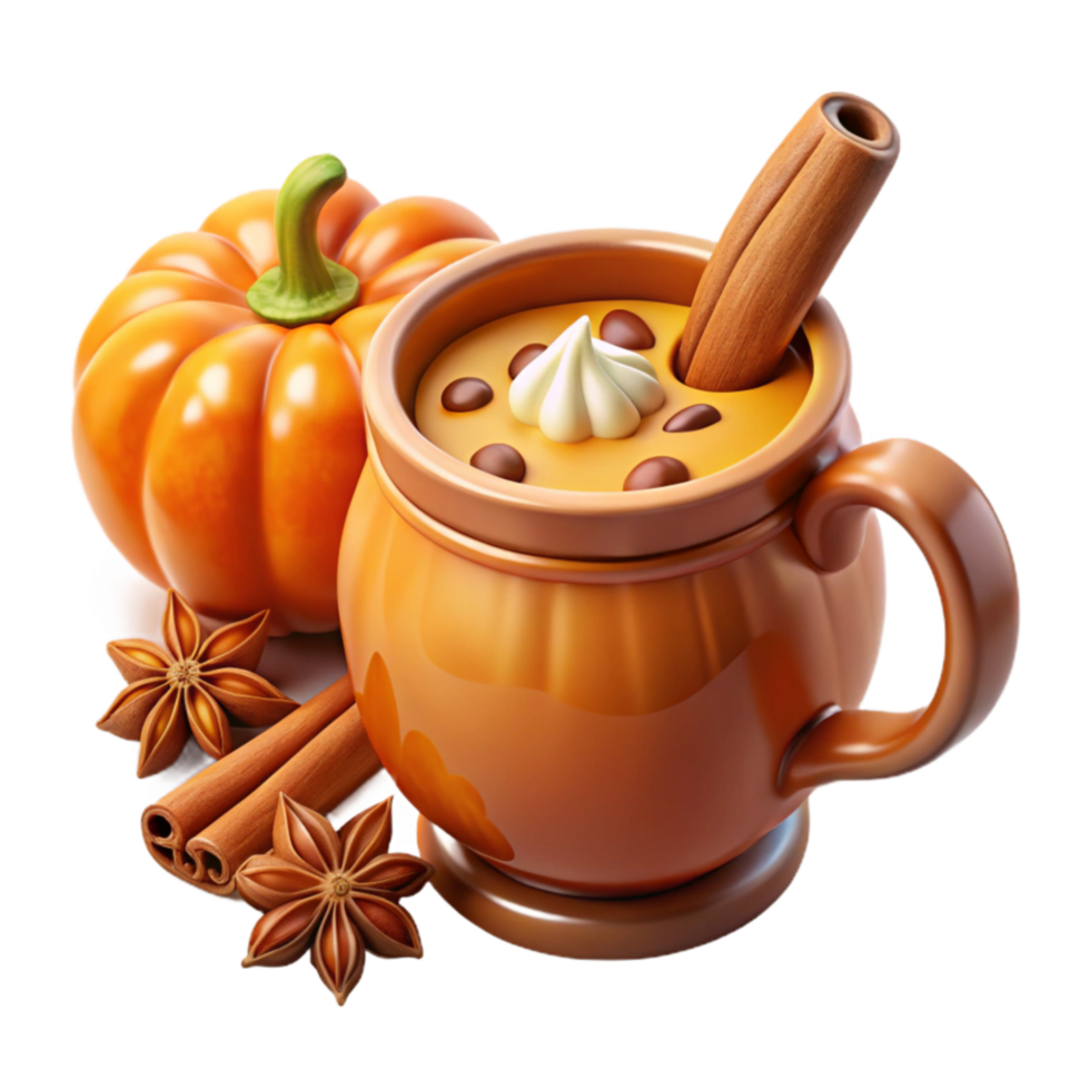 Pumpkin Spice Hot Chocolate Autumnal Treat png
