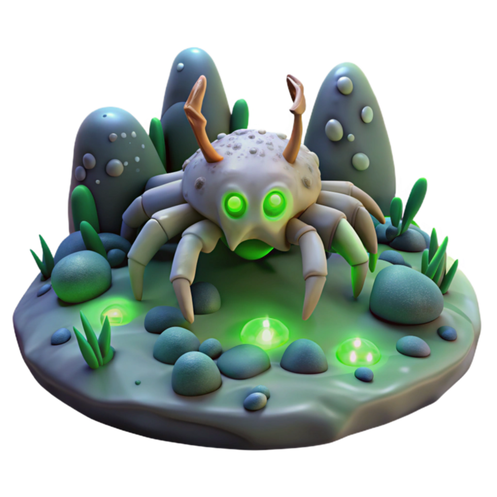 Glowing Crab in Enchanted Grotto png