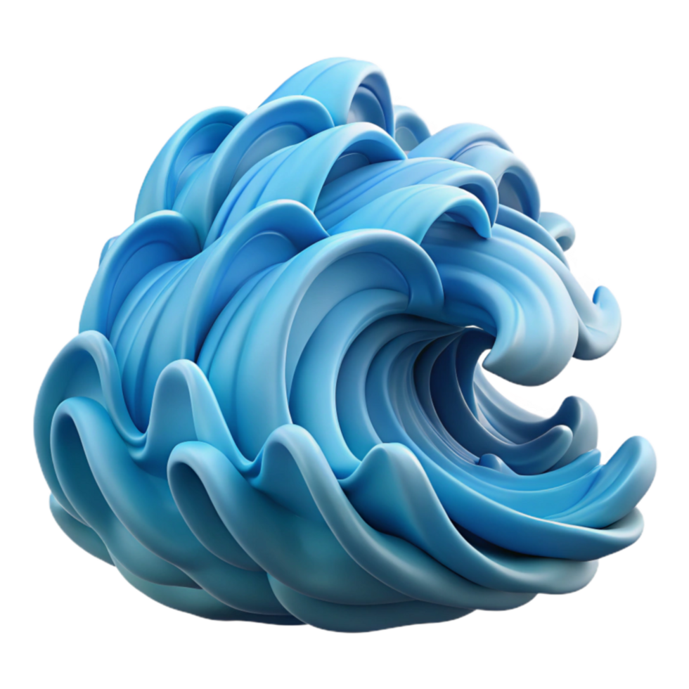 stunning abstract Abstract 3D Render of Ocean Waves detailed png