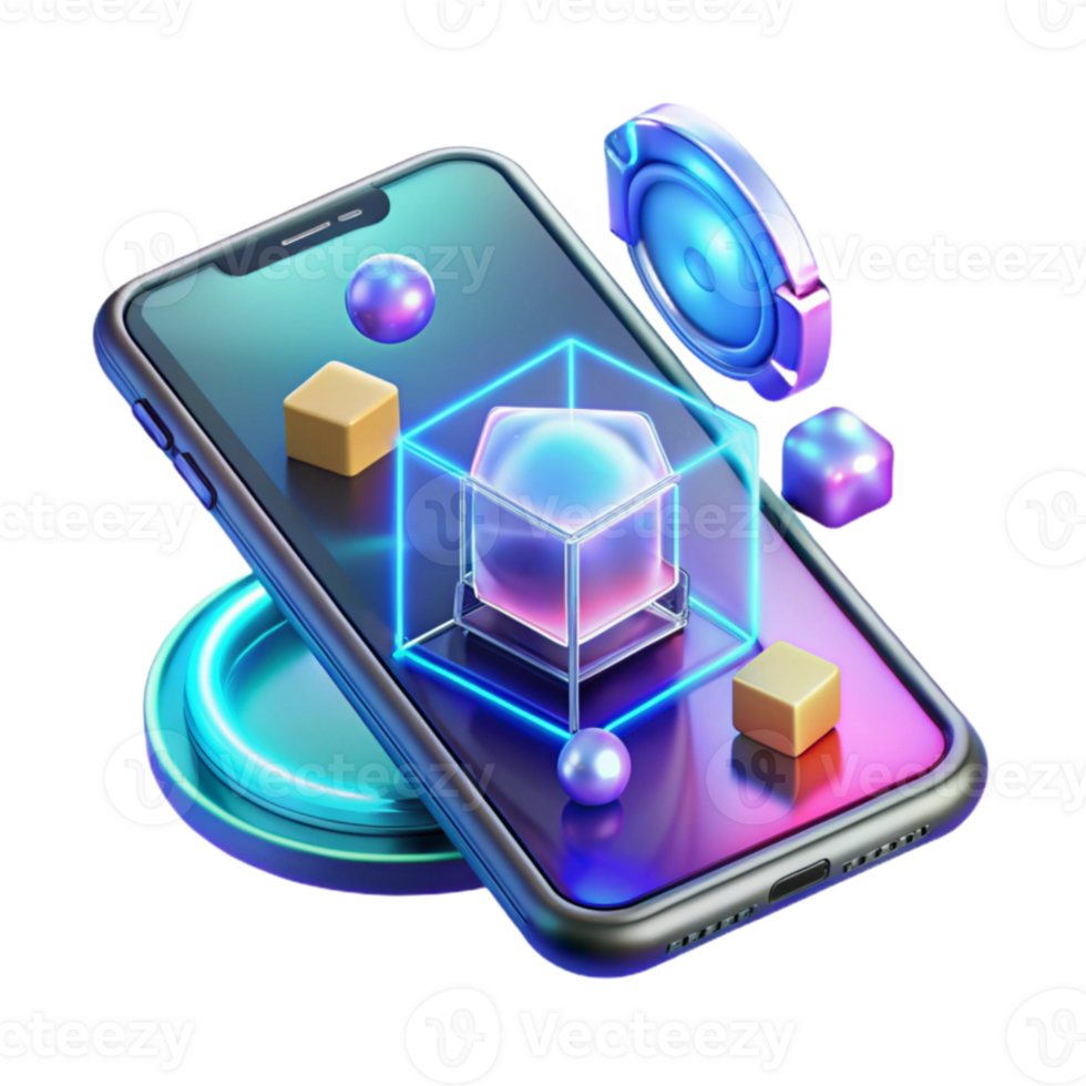 magnificent classic Mobile 3D Holographic Display Immersive Cube premium png
