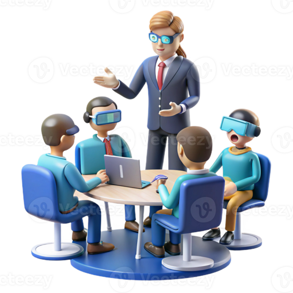 impressive contemporary Virtual Reality Team Meeting Collaboration in Immersive Environments detailed png