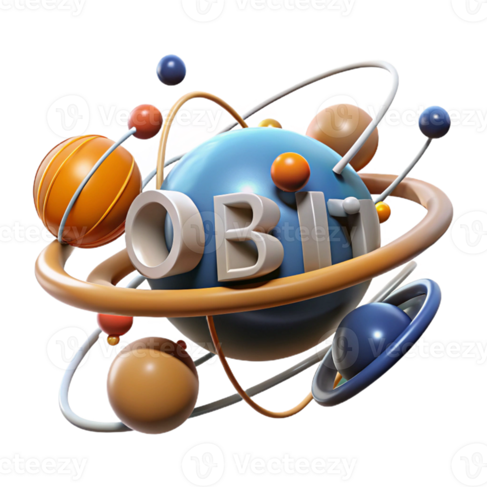 wonderful minimalist Orbiting Planets 3D Render of Celestial Bodies high quality png