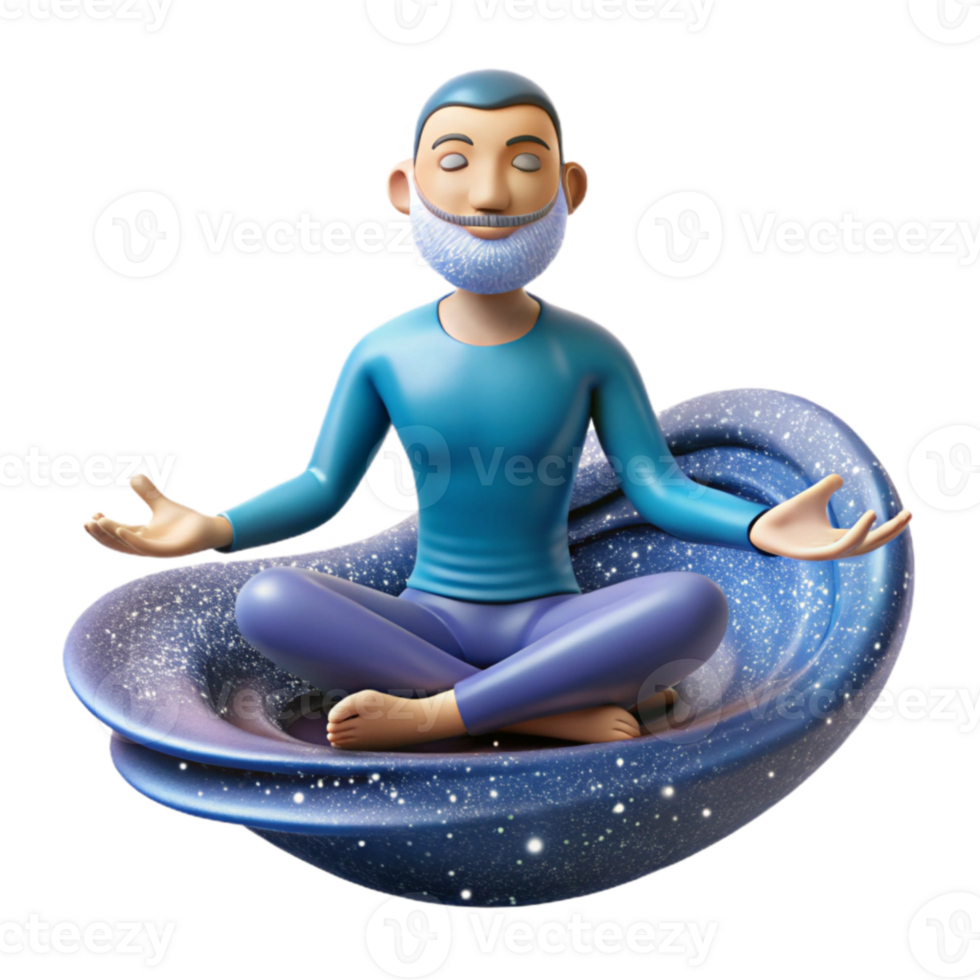 serene modern Cosmic Meditation Finding Inner Peace Through Universal Energy premium png
