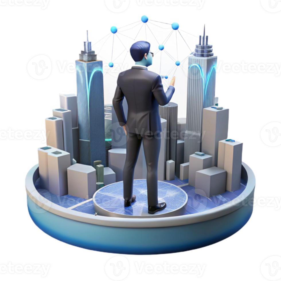dramatic abstract Smart City Network Urban Planning Data Visualization professional png