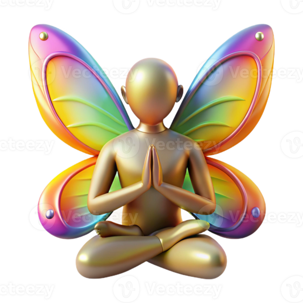 vibrant artistic Serene Butterfly Yoga Finding Inner Peace professional png