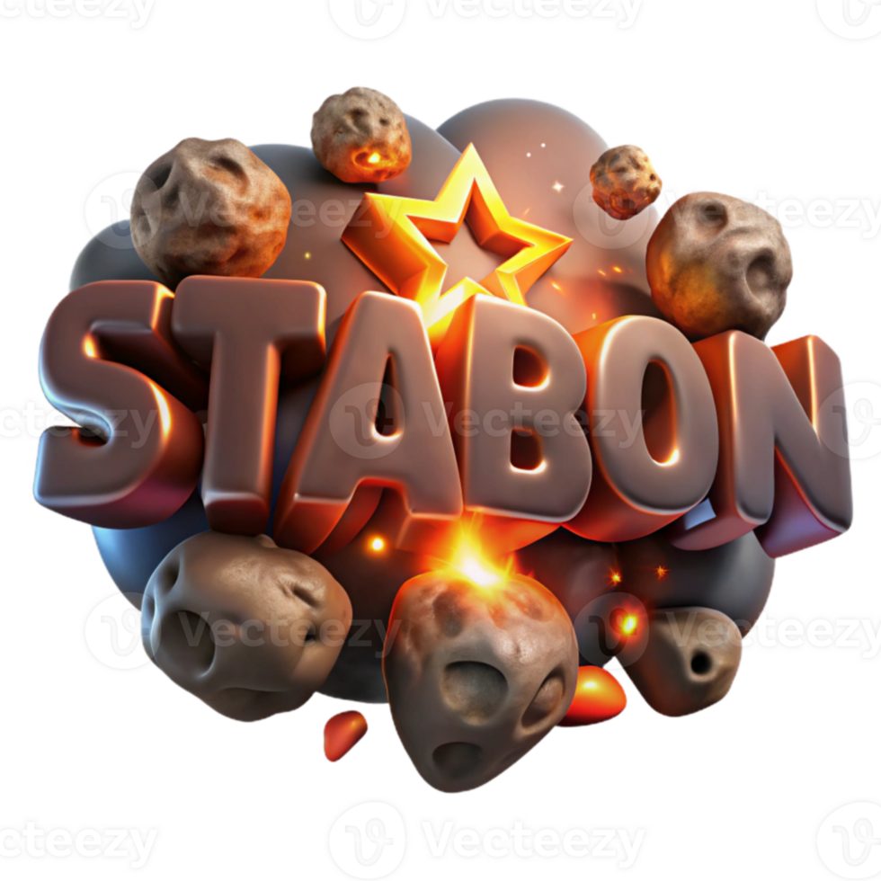 stunning minimalist Stabon Explosive Meteor Shower 3D Render professional png