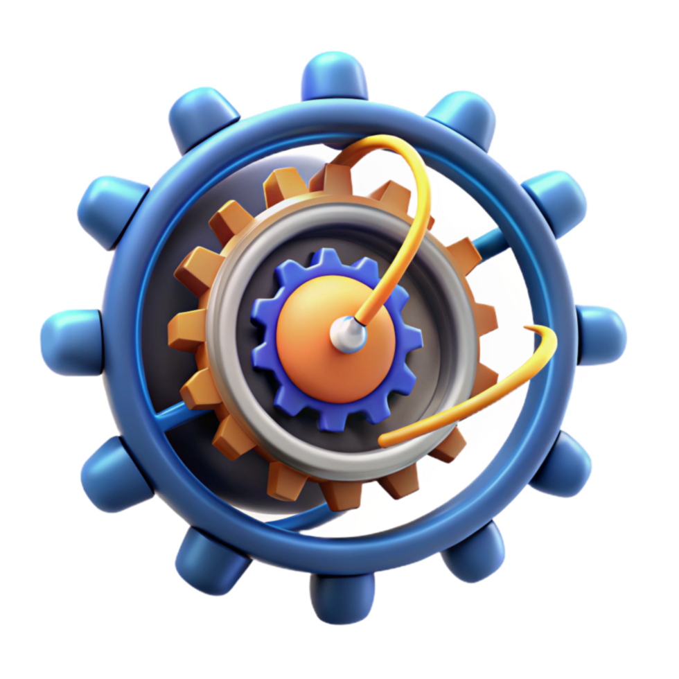 Interlocking Gears Complex Machine System Animation png