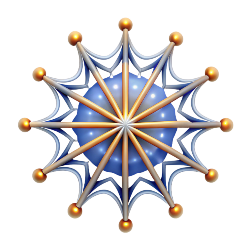 wonderful artistic Abstract Geometric Mandala Circular Design with Spokes and Nodes professional png