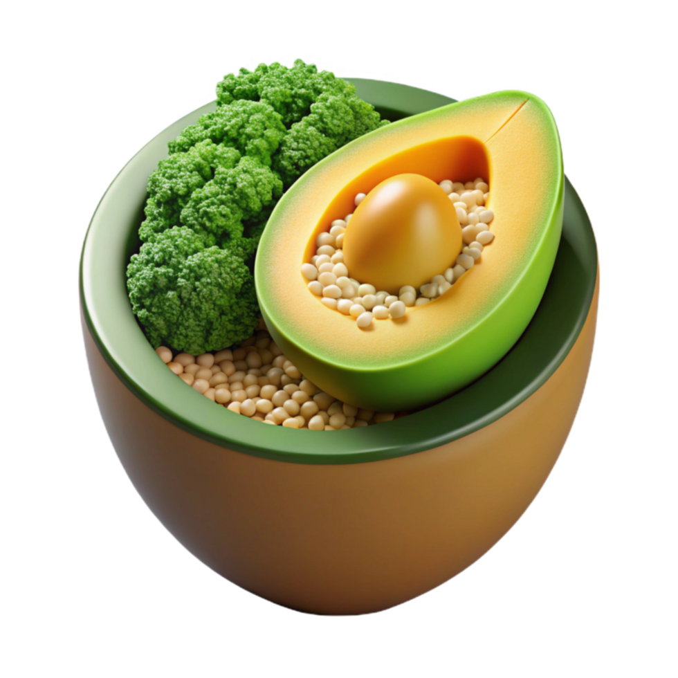 stunning modern Healthy Bowl Avocado, Broccoli Soybeans high resolution png