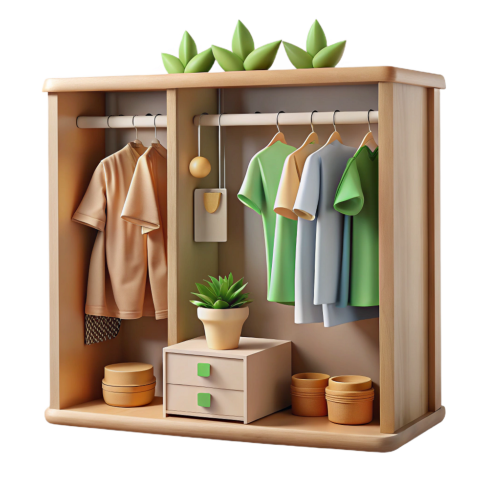 stunning modern Organized Wooden Closet with Clothing Decor high resolution png