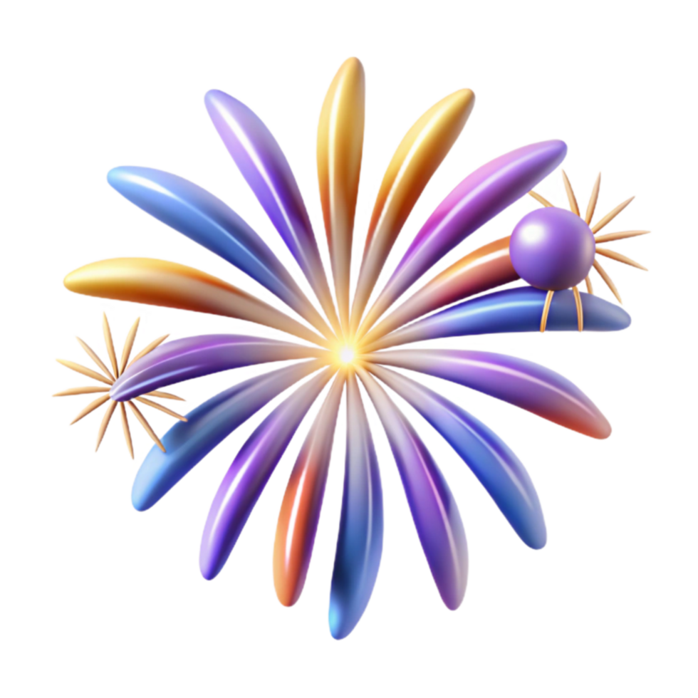 Abstract Fireworks Colorful, 3D Floral Design png