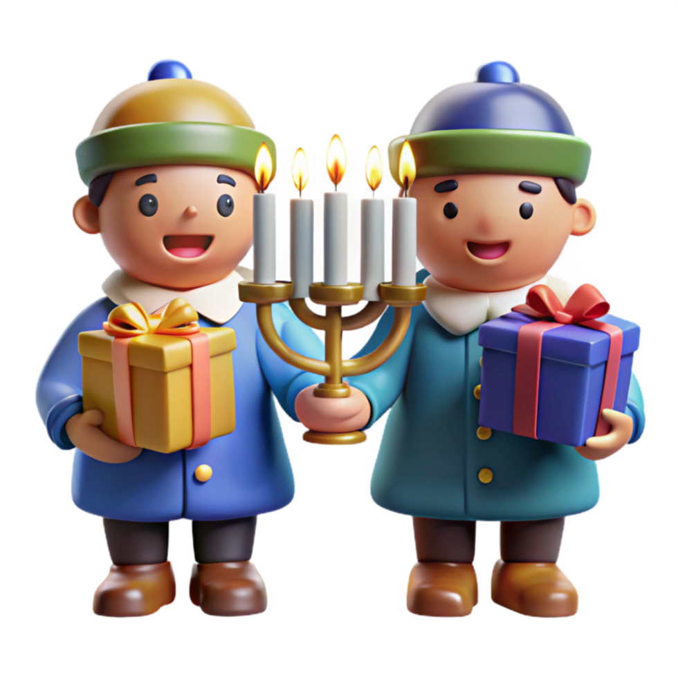 elegant abstract Winter Holiday Children, Gifts, Menorah, Candles authentic png