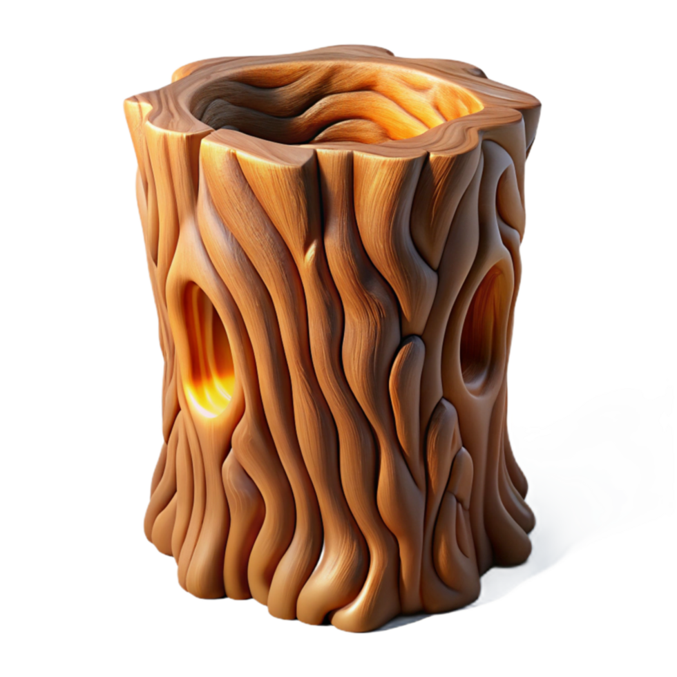 Wooden Tree Stump Container Decorative Hollow Log png