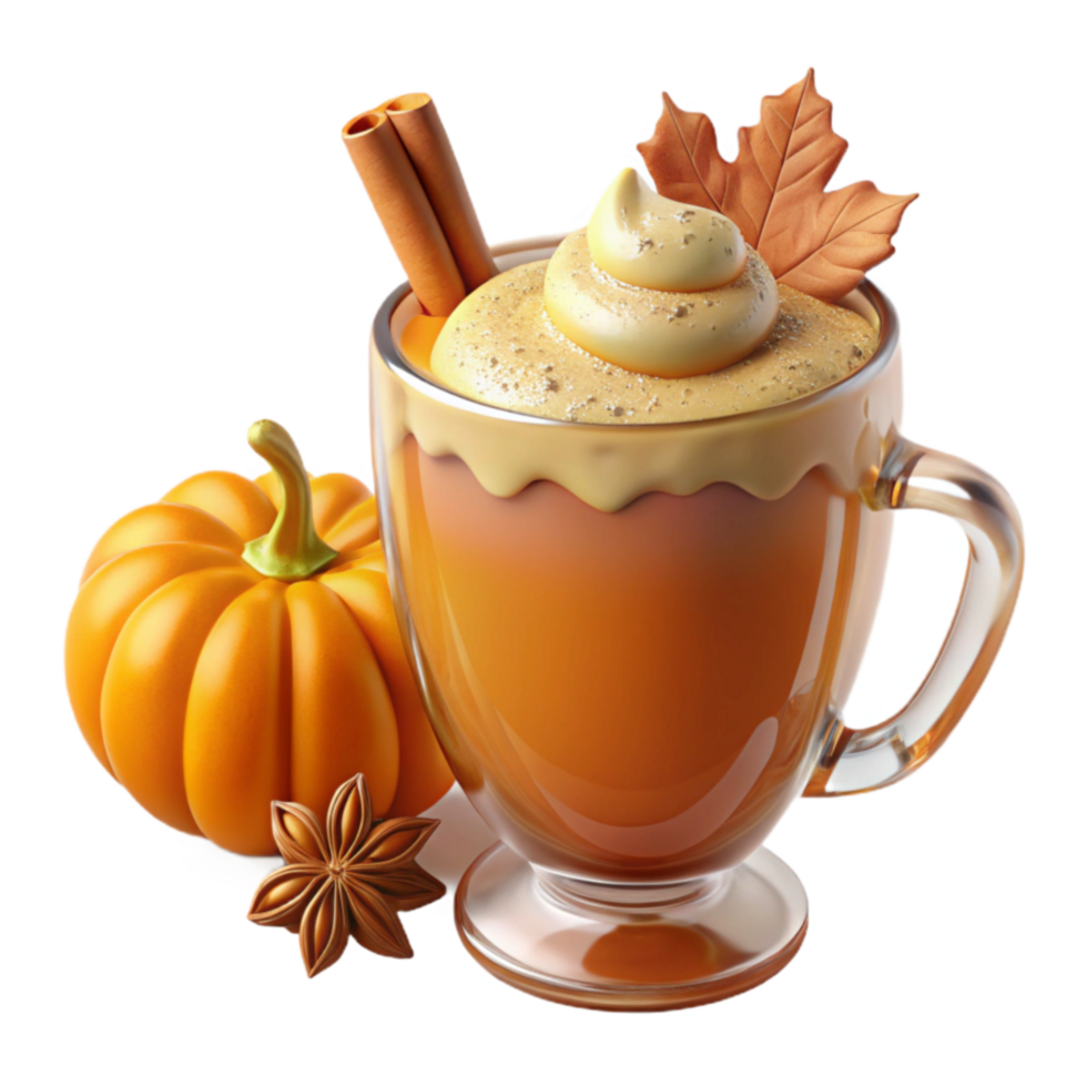 Spiced Pumpkin Drink with Whipped Cream png