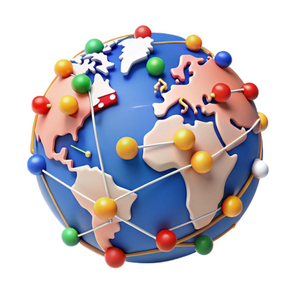 serene modern Global Network Connections A Visual Representation high quality png