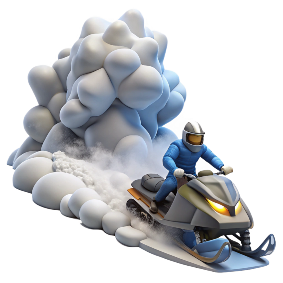 beautiful artistic Snowmobile Rider in Winter Storm original png
