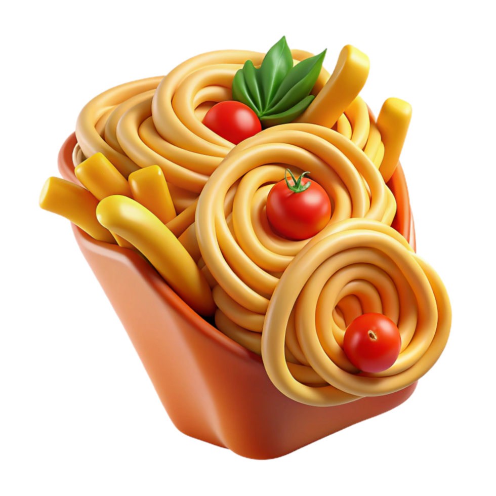 stunning abstract Pasta and Fries A Delicious Combo professional png