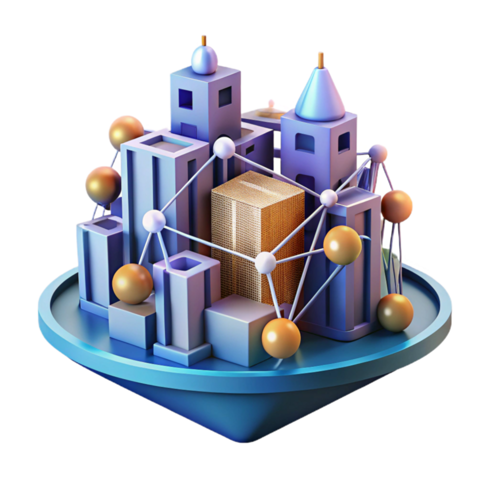 elegant classic Global Network Logistics Cityscape of Interconnected Supply Chains authentic png
