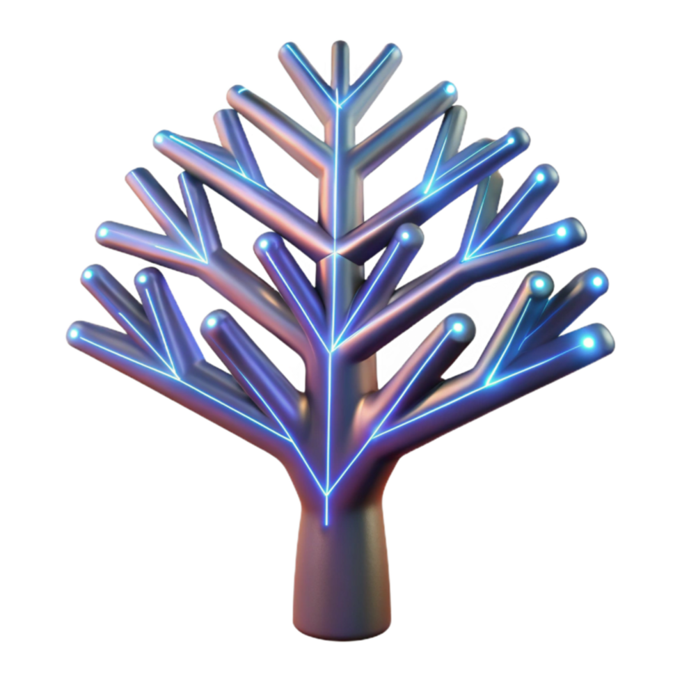 impressive abstract Abstract Tree Network, Structure, Growth, Technology, Design, 3D Model, Illustration, Art high resolution png