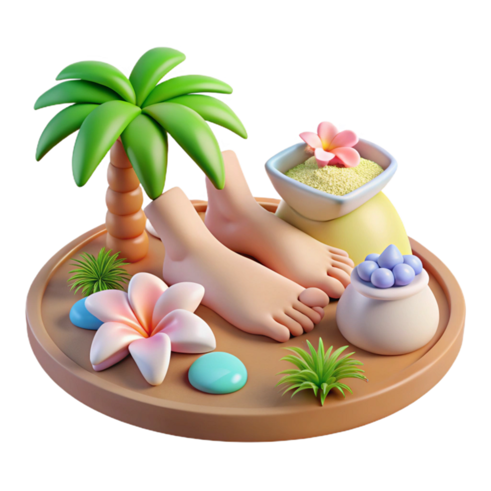 Tropical Foot Spa Relaxation, Rejuvenation, and Wellness png