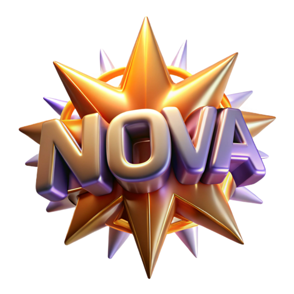 Nova A Burst of 3D Starburst Design png