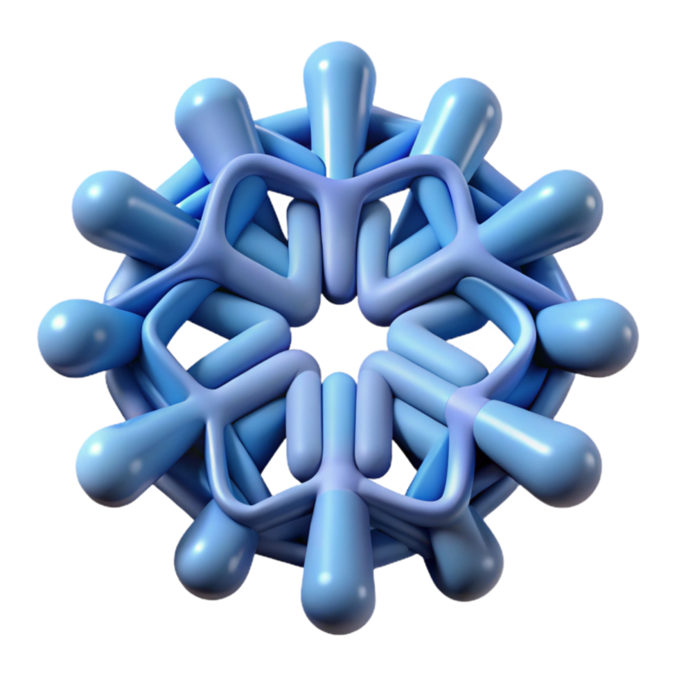 vibrant modern Abstract Circular Interlocking Figures 3D Model 4K png
