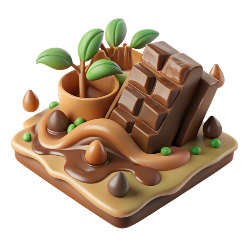 Chocolate Garden Sweet Treats, Plants, and Gooey Goodness png