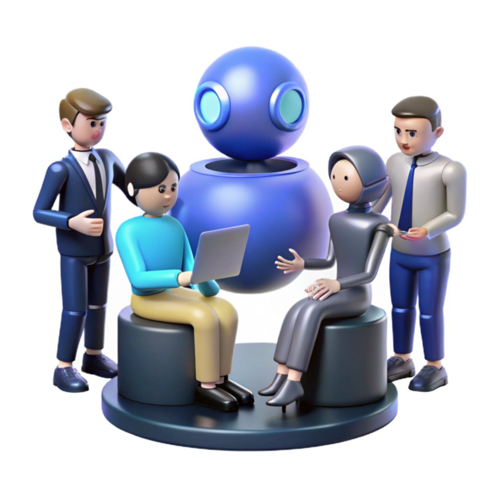 wonderful contemporary Teamwork with AI Enhancing Collaboration and Productivity 4K png