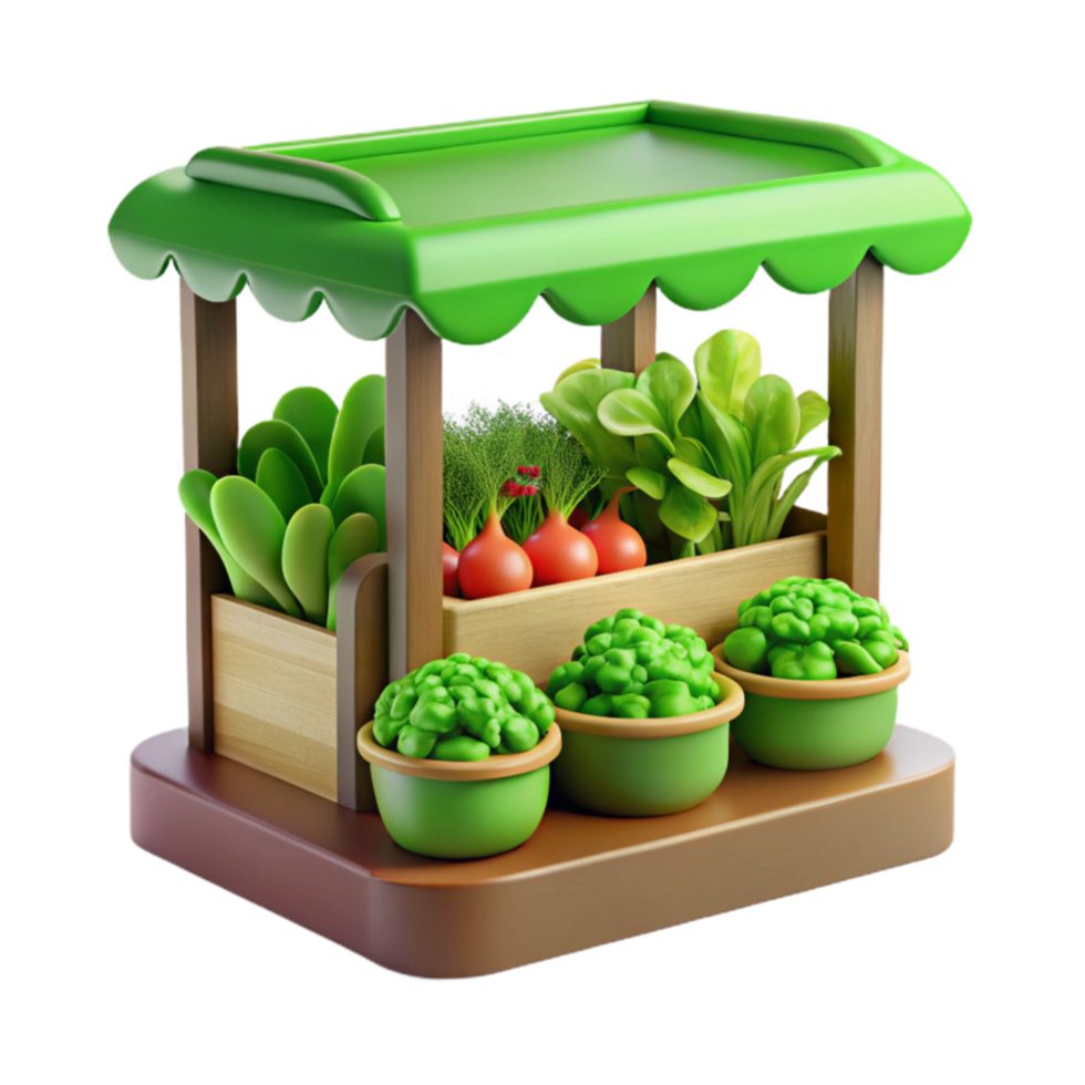 vibrant traditional Fresh Farm Produce Market Stand professional png