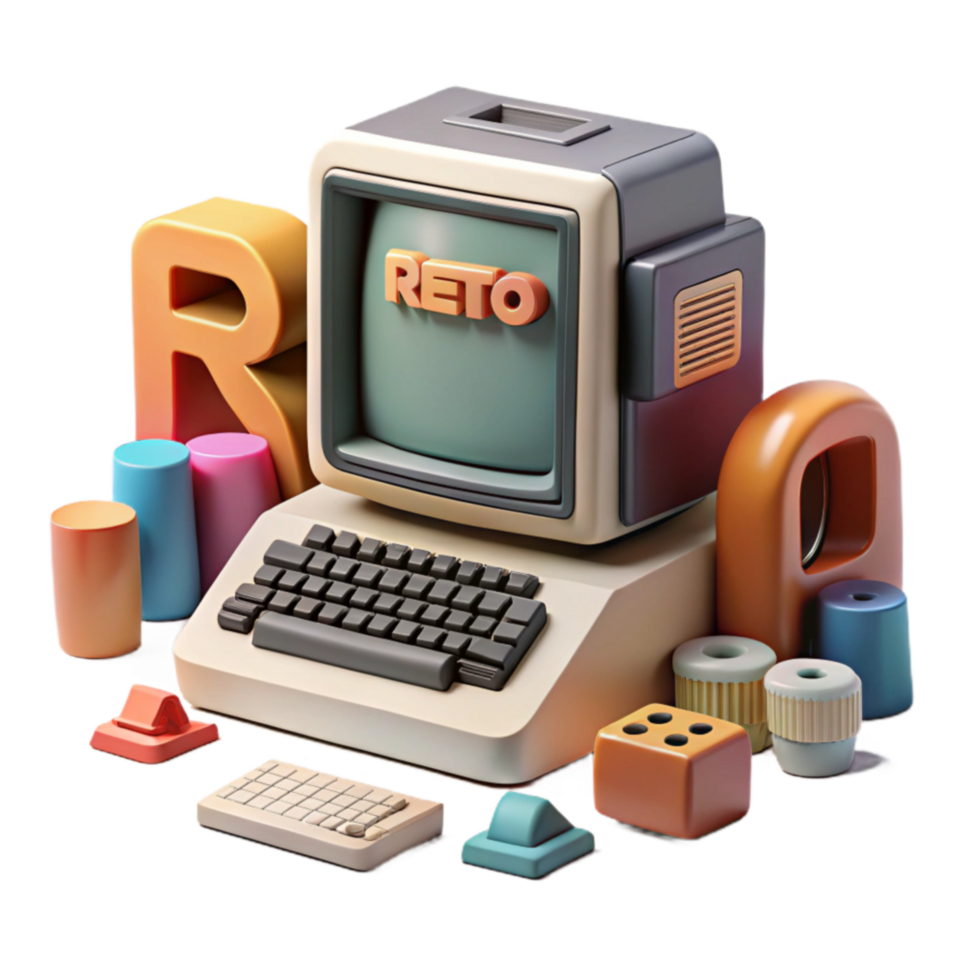 extraordinary rustic Retro Computer Desktop Digital Nostalgia high quality png