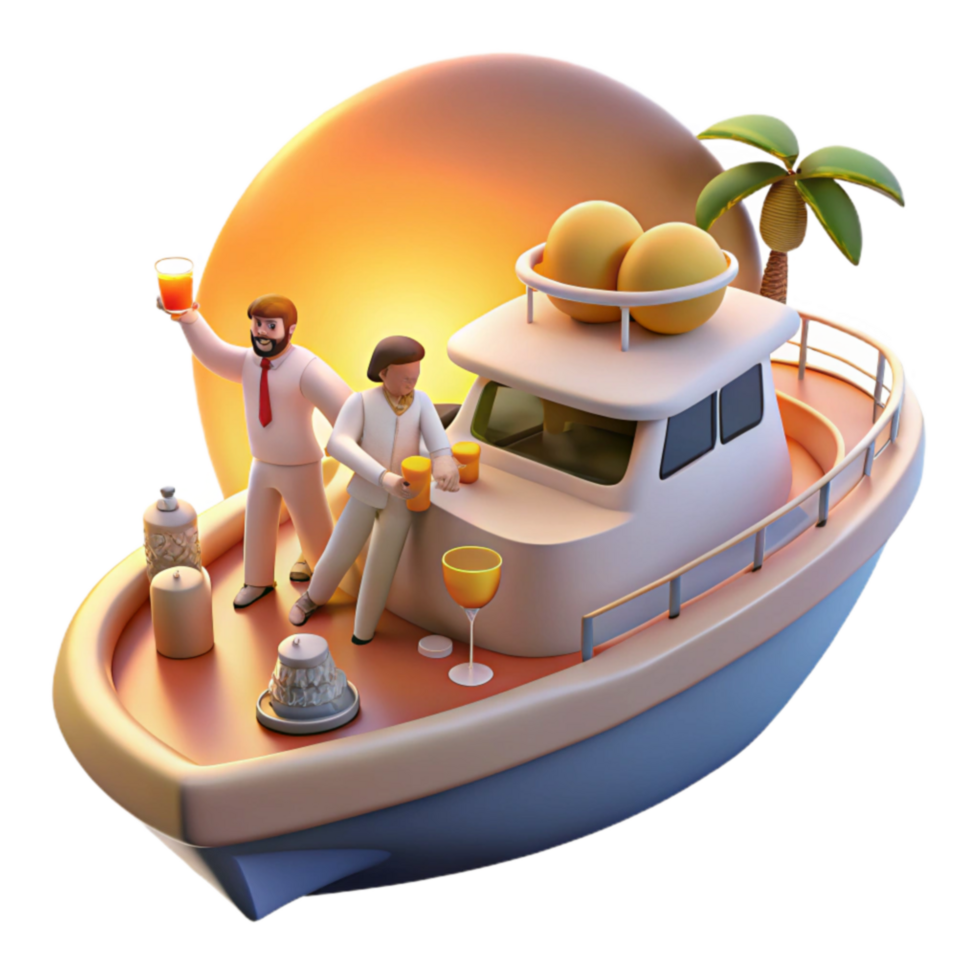 beautiful rustic Sunset Yacht Party Tropical Getaway detailed png