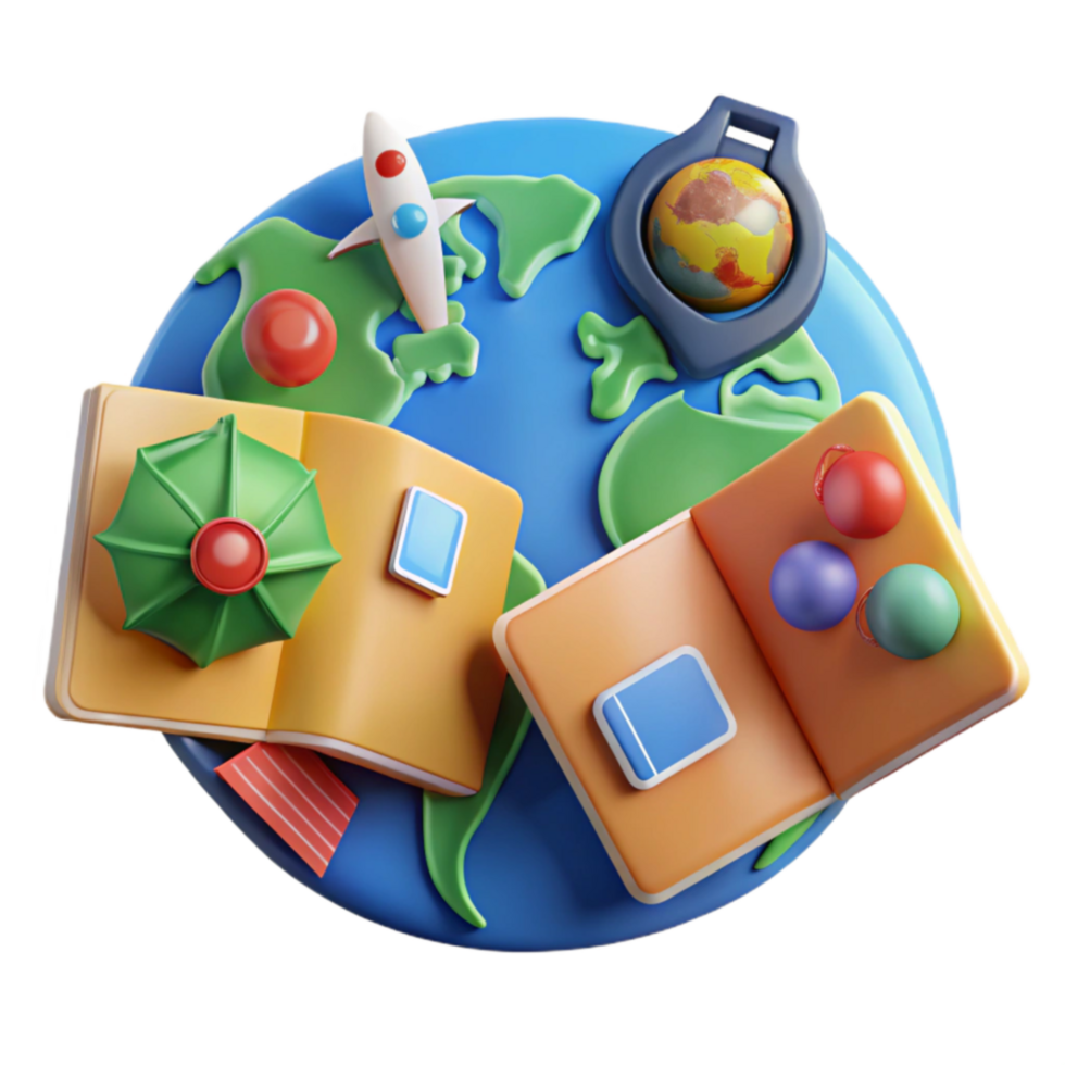 beautiful traditional Global Travel Guide Explore the World with Planning Books high quality png