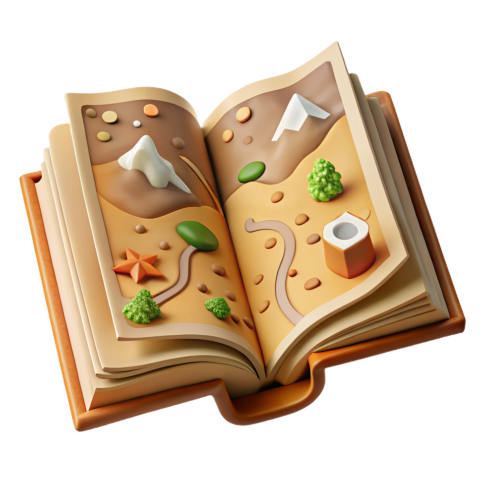 Adventure Map Book Explore 3D Terrain png
