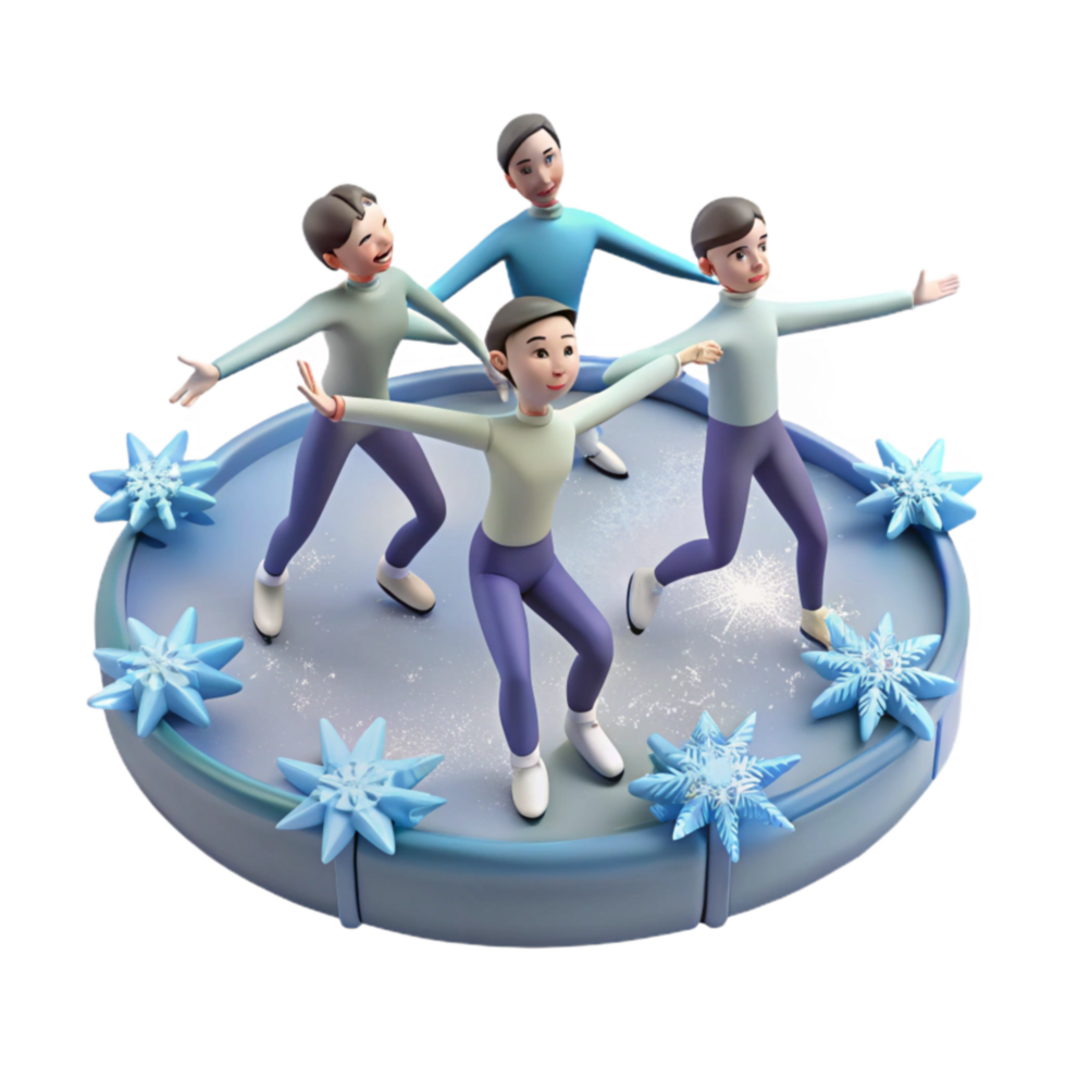 Ice Skating Figures Winter Fun on the Rink png