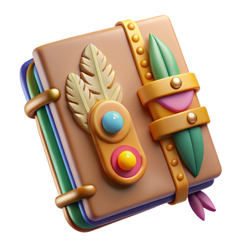 Enchanted Journal 3D Render of Fantasy Notebook png