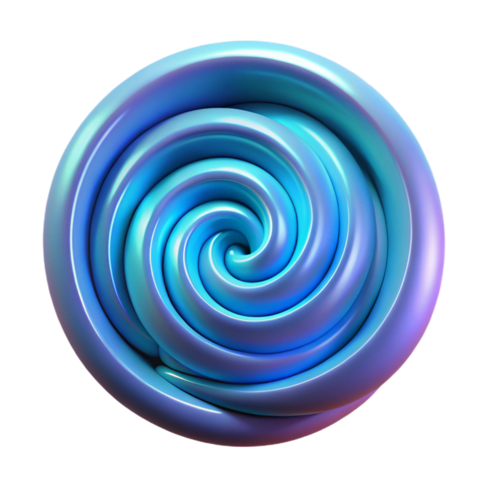 Abstract Swirling Blue Spiral 3D Render png