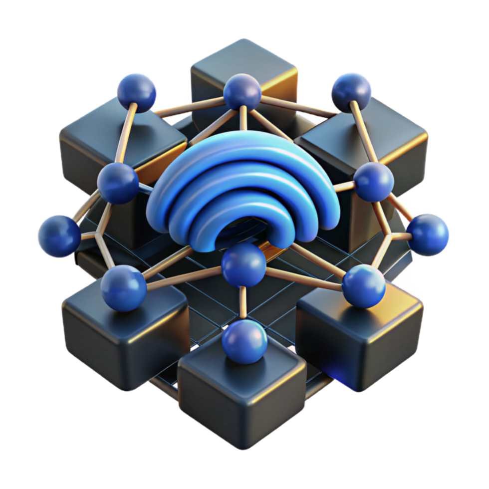 elegant rustic Network Connectivity A Decentralized System of Cubes and Nodes high quality png