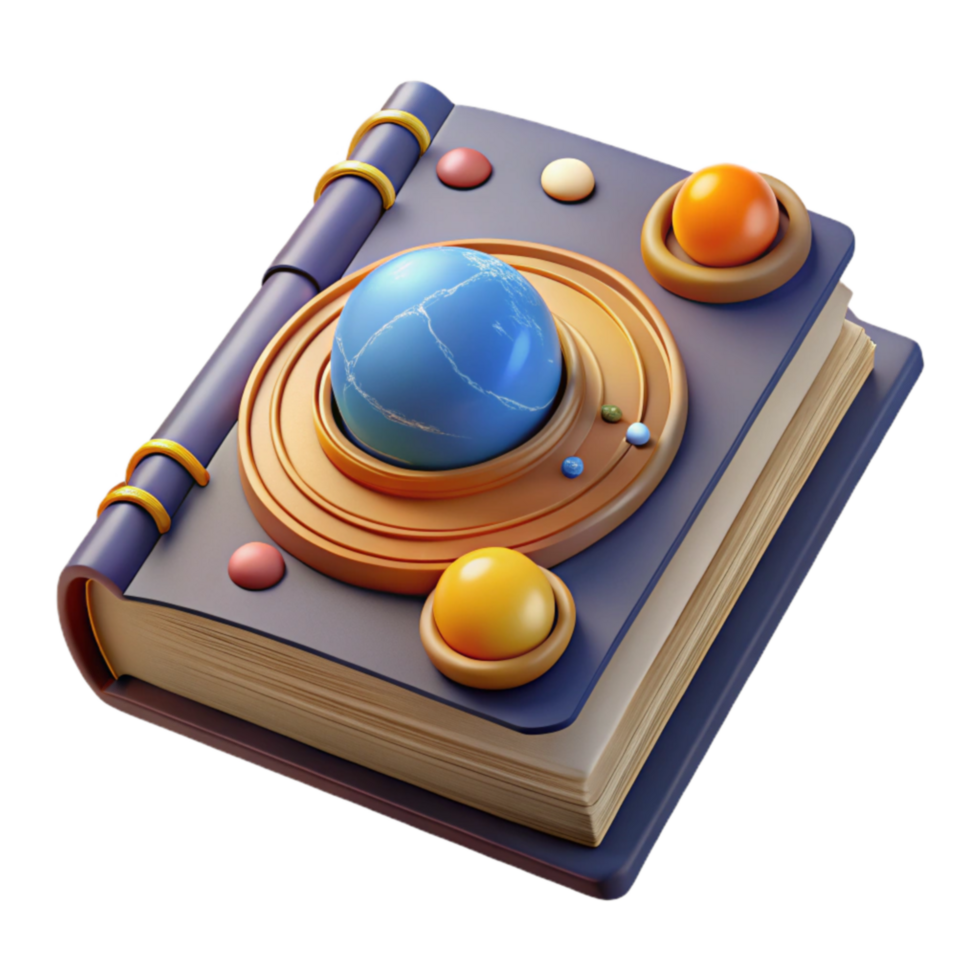 elegant modern Cosmic Book Planetary System Guide premium png