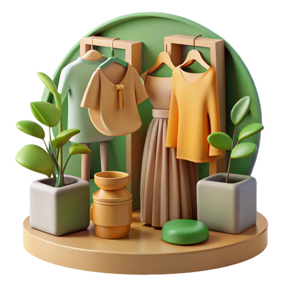 impressive traditional Stylish Clothing Display Apparel, Fashion, Design, 3D Render, Boutique, Minimalist, Decor, Home, Style genuine png