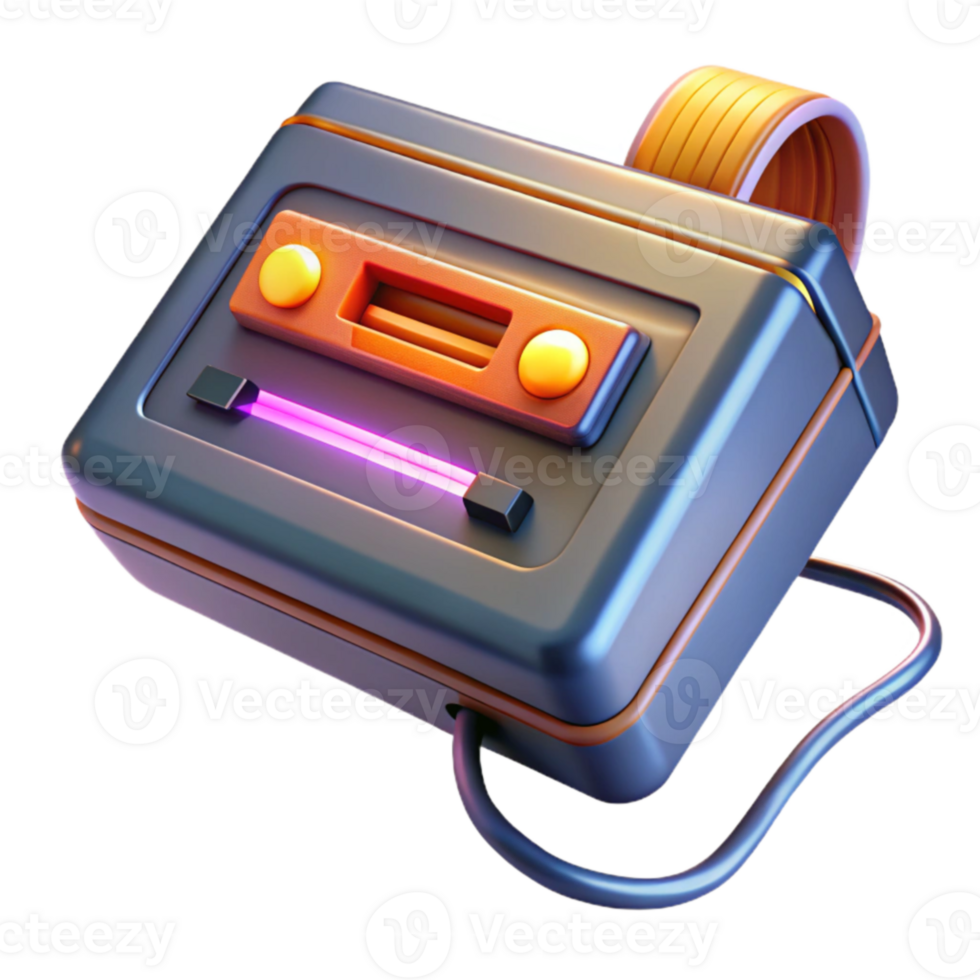 wonderful artistic Retro Cassette Player 3D Render of Vintage Audio Device professional png